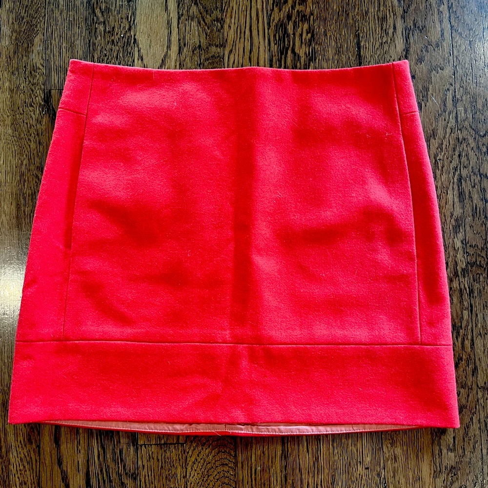 Jcrew red wool mini skirt size 0 - vintage circa ~2010
